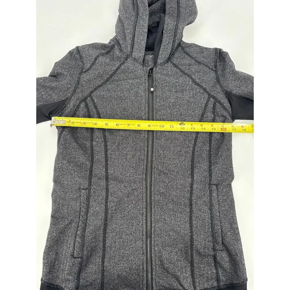 Lululemon Daily Practice Jacket Heathered Herringbone Gray and Black Size 8